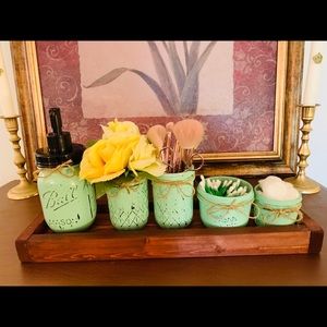 5 piece mason jar set with the tray.
